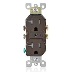 20 Amp 125 V Tamper Resistant Duplex Outlet/Receptacle Brown (1-Pack) - Picture 1 of 4