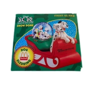 VINTAGE Disney McDonald’s 101 Dalmations Snow Dome Dog Sledding Ornament 1996 - Picture 1 of 8