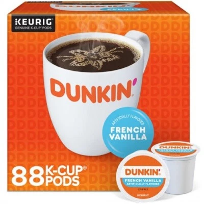 Dunkin' French Vanilla Flavored Coffee, Medium Roast Coffee K-Cup Pods, 88 Count - Image 1 of 4
