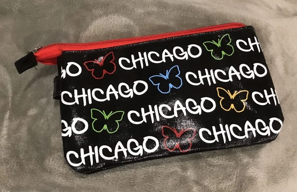 Robin Ruth Zipper Purse Wallet 8 X 5" Inch Zippered CHICAGO W/ Butterflies - Image 1 of 1