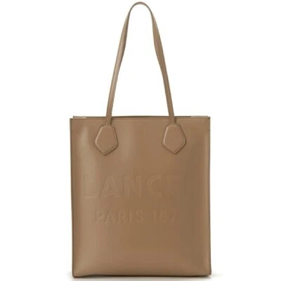 Lancel Essential 垂直托特包 手提包 钱包 皮革 花岗岩 棕色 二手 — 第 1/4 张图片