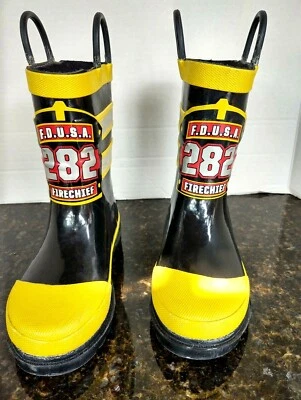 Western Chief F.D.U.S.A. 282 FIRECHIEF Impermeable Niño Lluvia Pull Up Botas Talla 10  Foto 1 de 4