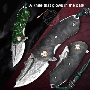 CUCHILLO PLEGABLE DAMASCO 75 CAPAS VG10 CUCHILLOS DE BOLSILLO SUPERVIVENCIA C... - Imagen 1 de 10