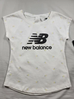New Balance Girls TShirt Graphic logo on Front S/S Style# LAK11Q20WTA Sz S (7/8) - Image 1 of 4
