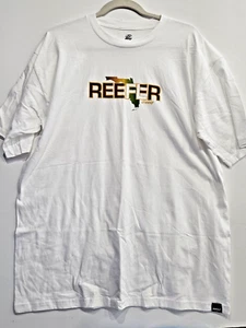 REEF Men's XL Tee T-Shirt Short Sleeve White REEFER Florida NEW - Picture 1 of 2