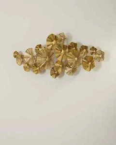 Wanddeko Emma Handarbeit Eisen Floral in Gold - Bild 1 von 8