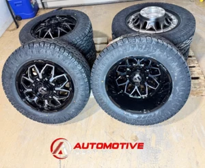 20" Fuel Flux D875 Black Dually Wheels 28560R20 AT Tires 8x210 Chevy Silverado - Picture 1 of 11