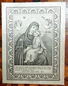 MADONNA GRECA DI ISOLA DI CAPO RIZZUTO CROTONE LITOGRAFIA SU SETA 1864 - Picture 1 of 1