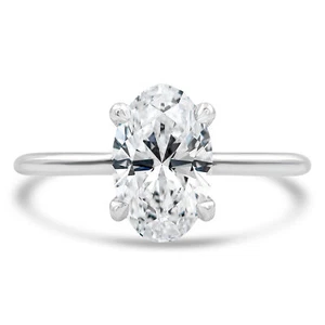 Anillo de compromiso solitario de diamantes SI1 G ovalado de 1 quilate oro blanco de 14 k - Imagen 1 de 3