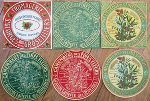 Cheese Labels 1890s French Collection of Ten 10 Different, Color Litho, Fromage - Bild 1 von 3
