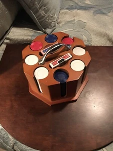 Vintage früher großer Poker Chip Halter Caddy und Chips Mid Century - Bild 1 von 7