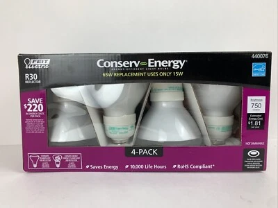 4-Pack Feit R30 Reflector Conserv Energy 65W Energy Star Replacement Light Bulbs - Image 1 of 2