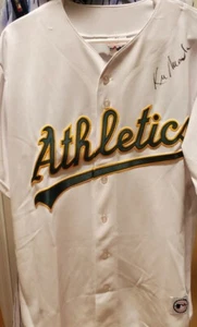 KEN MACHA SIGNED MAJESTIC REPLICA ATHLETICS JERSEY - Picture 1 of 5