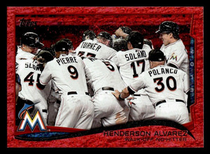 2014 Topps Red Foil Henderson Alvarez 132 Miami Marlins MLB Baseball Card