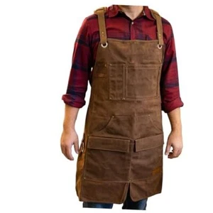 16oz Heavy Duty Waxed Canvas Work Apron for men - Rugged & Water-Resistant, - Picture 1 of 7