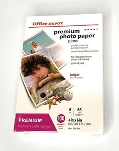 Office Depot Premium Fotopapier, glänzend, 4 Zoll. x 6 Zoll, 9 Mil, 100er-Pack - Bild 1 von 5