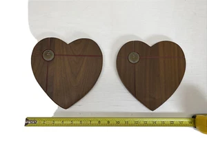 Lot of 2 Blank Wooden Shield Plaques for Display  Trophy Award Heart Asso - Picture 1 of 5