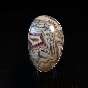 Ring, Gr. 66 aus Silber 925 mit einem Laguna Lace Achat Cabochon aus Mexico - Bild 1 von 4