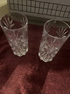 Set Of 2 VINTAGE R OASIS HIGHBALL GLASSES ITALIAN SET OF CRYSTAL Starburst - Picture 1 of 8
