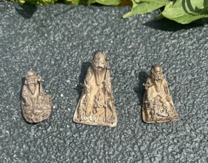 Amazing Antique 1900s Chinese Handmade Silver Figural Hat Ornaments - Picture 1 of 19