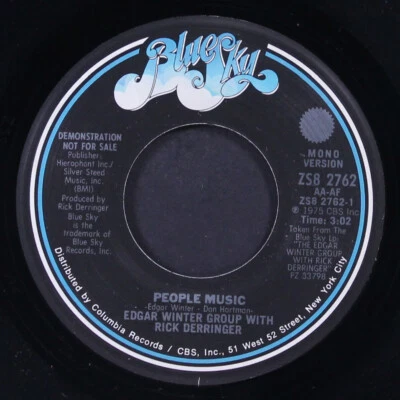 EDGAR WINTER GROUP W/ RICK DERRINGER: people music / mono BLUE SKY 7" Single Foto 1 de 2
