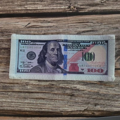 It's All About The Benjamins billete de cien dólares dinero en efectivo coser en parche Foto 1 de 2
