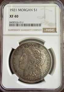 1921 Morgan Silver Dollar Mint NGC XF40 - Picture 1 of 4