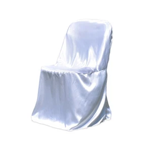 Satin Black White Ivory Folding Chair Covers Wedding Reception - Picture 1 of 9