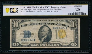AC 1934A North Africa $10 PCGS 25 Fr 2309 - Picture 1 of 2