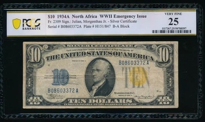 AC 1934A North Africa $10 PCGS 25 Fr 2309 - Image 1 of 2