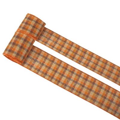 Fall Plaid Ribbon 1.5 inch Buffalo Plaid Burlap Ribbon 2-1/2 Tartan Check Pat... - Image 1 of 3
