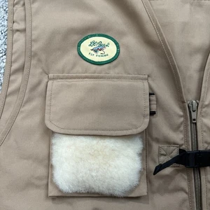VINTAGE LL Bean Fly Fishing Vest Men's Large Tan Outdoors Pockets Trout - Picture 1 of 9