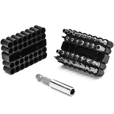 34 pc 1" Security Hex Torx Tri-wing Power Drill Screwdriver Tool Bit Set Kit Box - Image 1 of 4