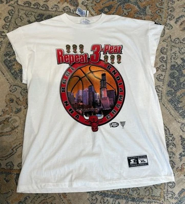 Chicago Bulls 1998 NBA Champions Repeat 3-Turba Starter Shirt Hombre’s XL. Nuevo WT Foto 1 de 4