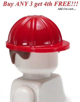 ☀️NEW LEGO Minifigure Minifig Headgear Hard Hat Construction Helmet Male Hair  - Image 1 of 3