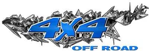 4 X 4 Metal Rip Checkered Flag Decal Graphic #2 BLUE (2 Decals) - Picture 1 of 1