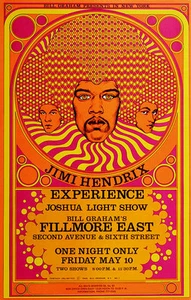 Jimi Hendrix Fillmore East Concert Poster 1968 A2 Canvas Print - Picture 1 of 1