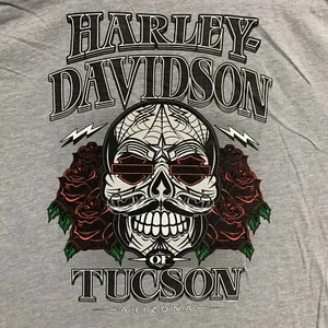 Camiseta gris Harley Davidson Tucson Arizona para hombre talla 3X Sugar Skull Roses 22’ - Imagen 1 de 10