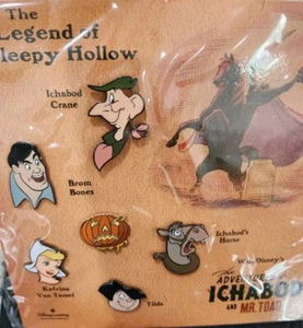 Disney Catalog Legend of Sleepy Hollow 6 Pin Set mr toad ichabod le 1500 heads - Picture 1 of 5