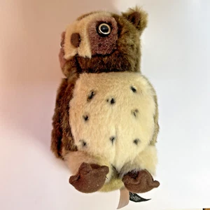 Unipak Designs Biggie Owl 7" Plush Realistic Stuffed Animal Brown NWT - Picture 1 of 8