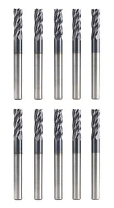 (10) NUEVO 1/4" HTC CARBURO FINAL FRESA cuadrado AlTiN revestimiento 4 flautas .250 lote EE. UU. - Imagen 1 de 11