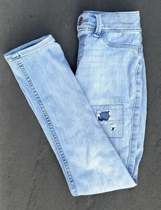 Abercrombie Kids Girls Jeans Size 9/10 Slim Pull-on Jean Leggings Distressed - Picture 1 of 6