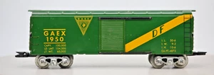 MARX TIN METAL GREEN YELLOW "O" GAUGE #1950 GAEX 1950 DF BOX CAR 1:48 Scale - Picture 1 of 13