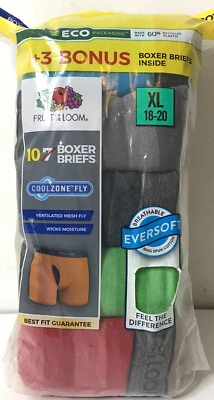 Boys XL 18-20 Boxer Briefs Underwear 10 Pack Fruit Of The Loom New Combine Ship. - Image 1 of 3