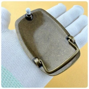 1pc Heavy-duty Solid Brass Belt Buckle 3.5 X 2 Inches Retro Woven Pattern Design - Picture 1 of 7