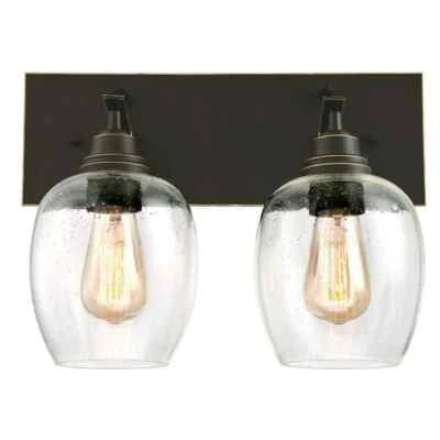 WESTINGHOUSE Eldon 2 轻油磨青铜带亮点墙面梳妆灯 — 第 1/2 张图片