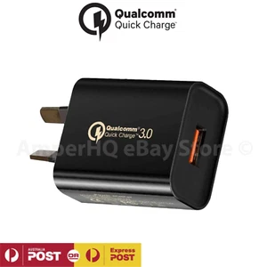 BLACK18W Qualcomm Quick Charge QC 3.0 Universal Super Fast USB Wall Charger AU - Picture 1 of 6