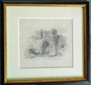 GEORGIAN Lincoln Castle Gateway PAINTING original - Picture 1 of 8