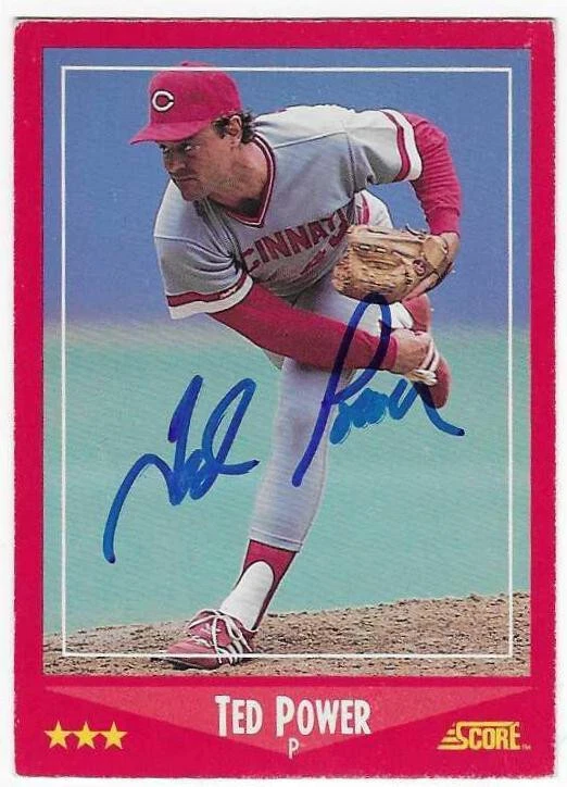 TED POWER 1988 SCORE AUTOGRAPHED SIGNED # 242 CINCINNATI REDS - Image 1 of 1