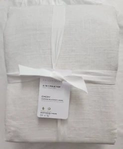 Pottery Barn 3-in-1 Pole Top Emery 1-Curtain Blackout Lining 96" x 54" White - Picture 1 of 2